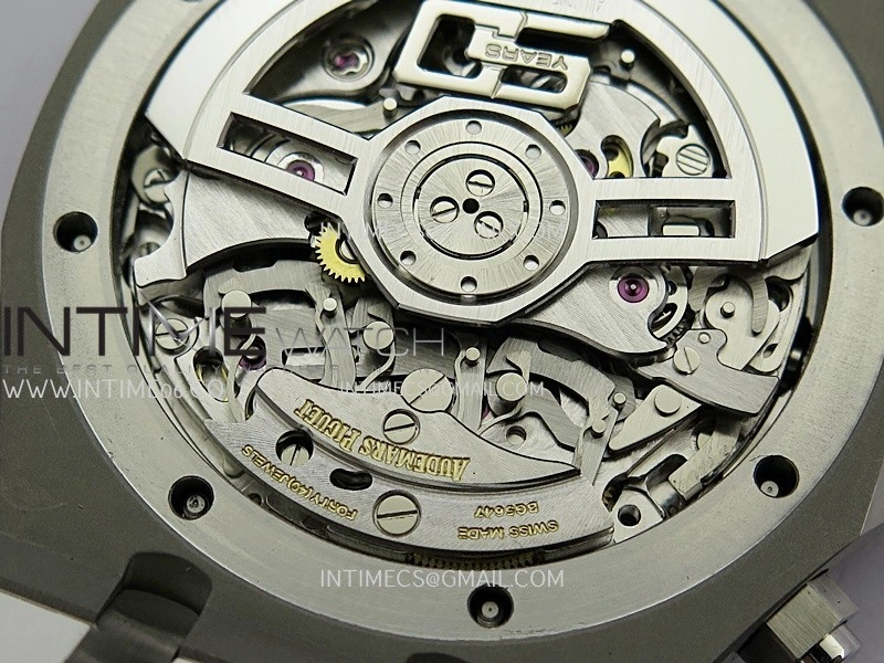 Royal Oak Chrono 26240 50th SS V2 DDF 1:1 Best Edition Silver Dial On White Rubber Strap Super Clone DD4401