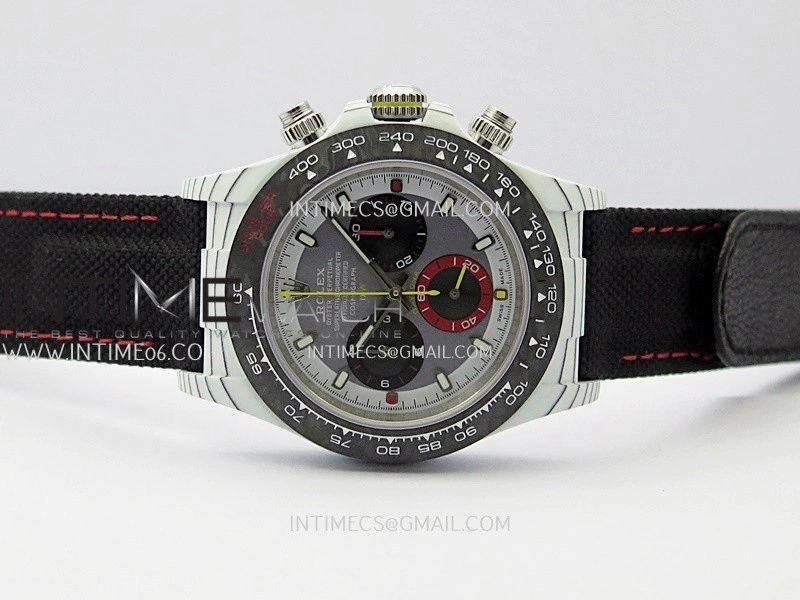 Daytona DIW White Carbon DIWF Best Edition Gray Dial Black Subdial On Black Nylon Strap A4801