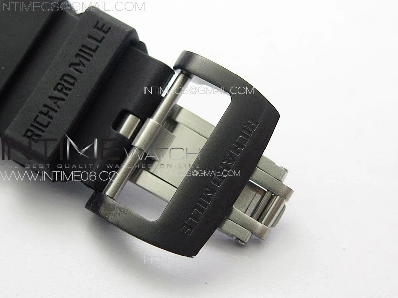 RM052 Skull White Carbon Real Tourbillon YSF 1:1 Best Edition Skull Dial on Black Rubber Strap
