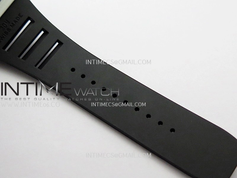 RM035-01 White Carbon ZF Best Edition Skeleton Dial On White Black Strap Super Clone RMUL2