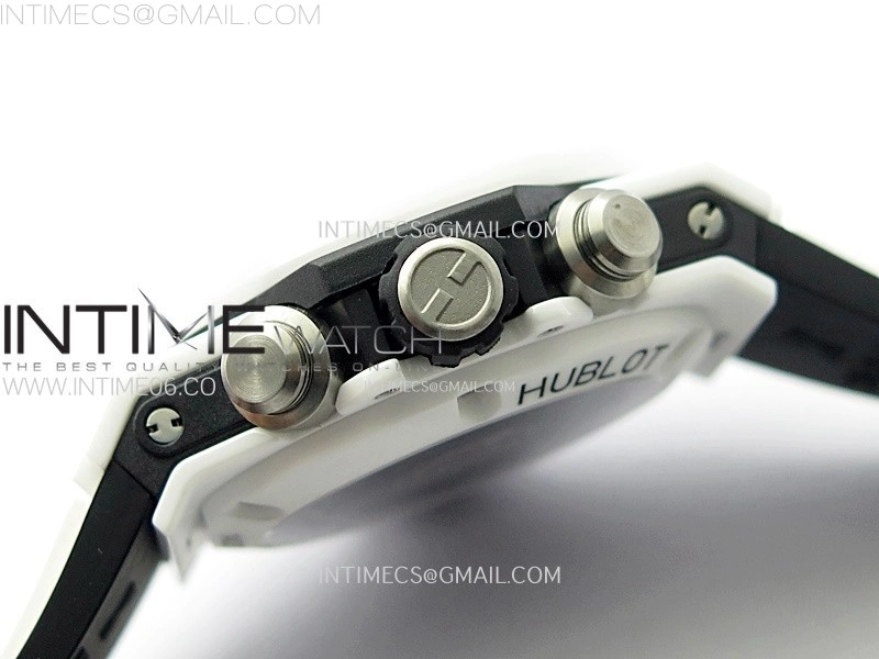 Hublot Big Bang Unico 42mm Real White Ceramic BBF 1:1 Best Edition Black Skeleton Dial on white Rubber Strap A1280