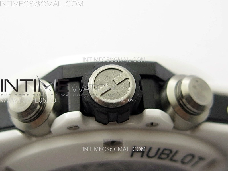 Hublot Big Bang Unico 42mm Real White Ceramic BBF 1:1 Best Edition Black Skeleton Dial on white Rubber Strap A1280