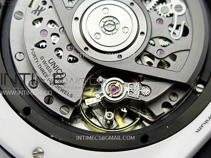 Hublot Big Bang Unico 42mm Real White Ceramic BBF 1:1 Best Edition Black Skeleton Dial on white Rubber Strap A1280