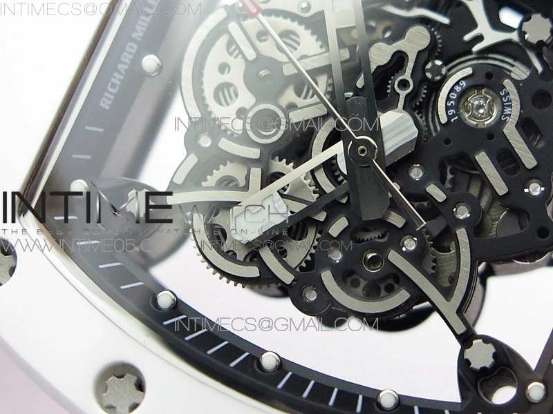 RM055 White Ceramic KVF Best Edition Skeleton Dial on Orange Rubber Strap MIYOTA8215 V3