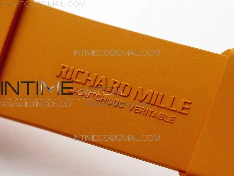 RM055 White Ceramic KVF Best Edition Skeleton Dial on Orange Rubber Strap MIYOTA8215 V3