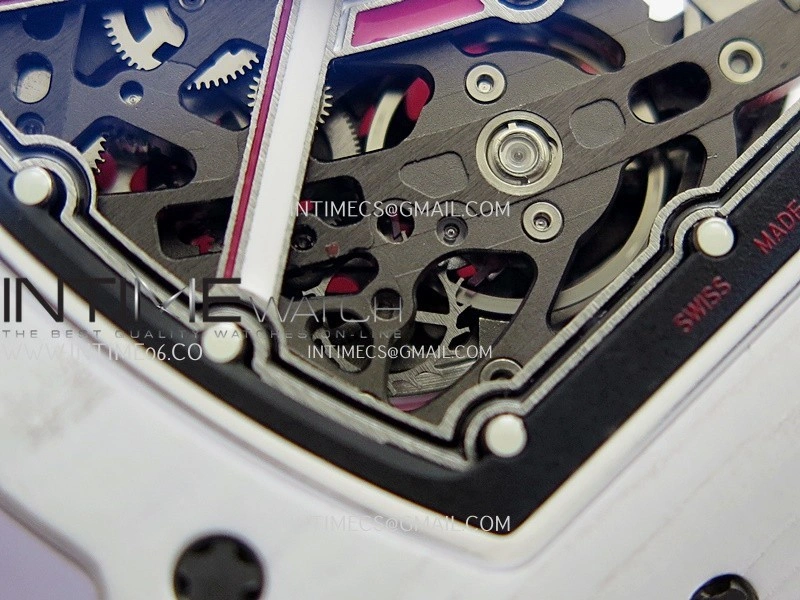 RM67-02 Charles White NTPT Umi Office 1:1 Red White Skeleton Dial On Red Nylon strap CRMA7 Clone V2