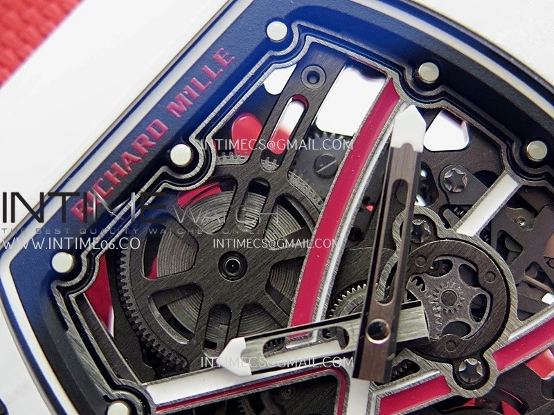 RM67-02 Charles White NTPT Umi Office 1:1 Red White Skeleton Dial On Red Nylon strap CRMA7 Clone V2