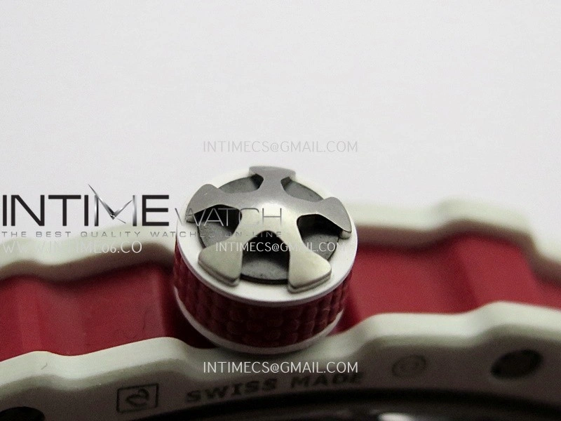 RM67-02 Charles White NTPT Umi Office 1:1 Red White Skeleton Dial On Red Nylon strap CRMA7 Clone V2