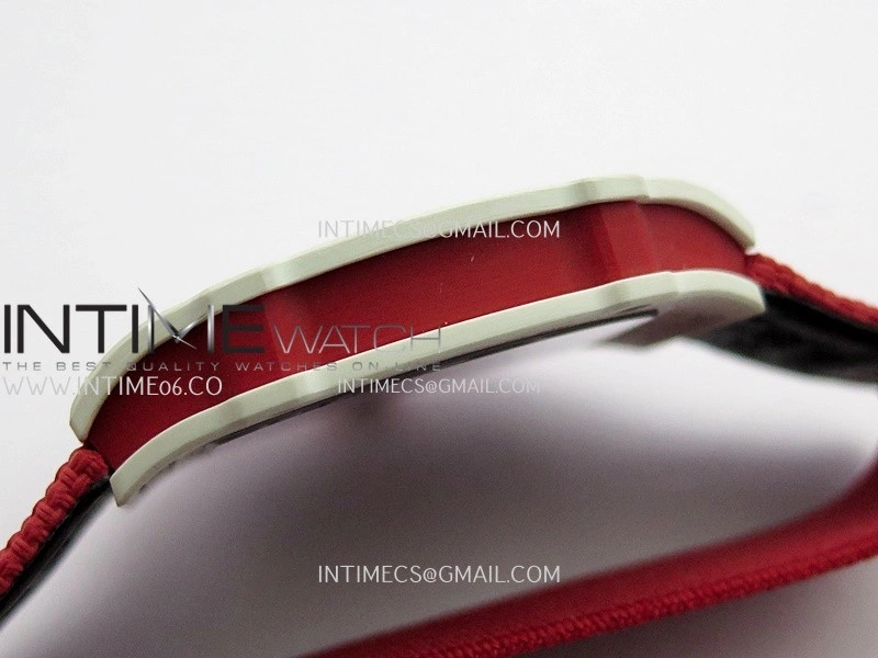 RM67-02 Charles White NTPT Umi Office 1:1 Red White Skeleton Dial On Red Nylon strap CRMA7 Clone V2