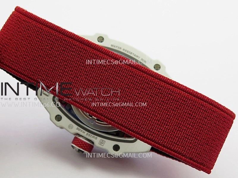 RM67-02 Charles White NTPT Umi Office 1:1 Red White Skeleton Dial On Red Nylon strap CRMA7 Clone V2