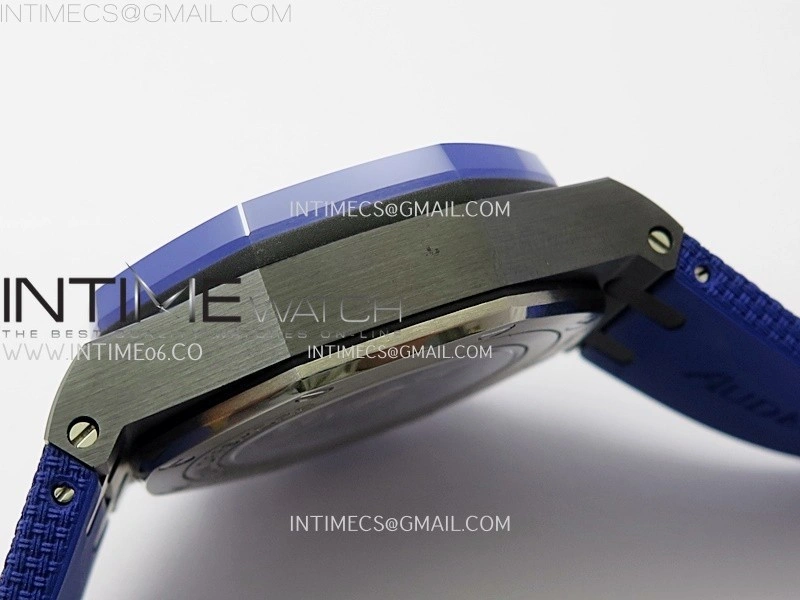 Royal Oak Offshore 44mm Black Ceramic TKF 1:1 Best Edition Blue Dial on Blue Rubber Strap A3126
