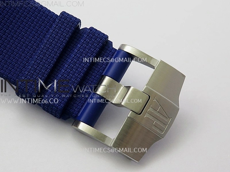 Royal Oak Offshore 44mm Black Ceramic TKF 1:1 Best Edition Blue Dial on Blue Rubber Strap A3126