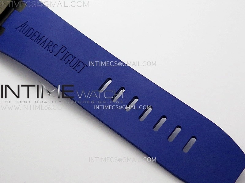 Royal Oak Offshore 44mm Black Ceramic TKF 1:1 Best Edition Blue Dial on Blue Rubber Strap A3126