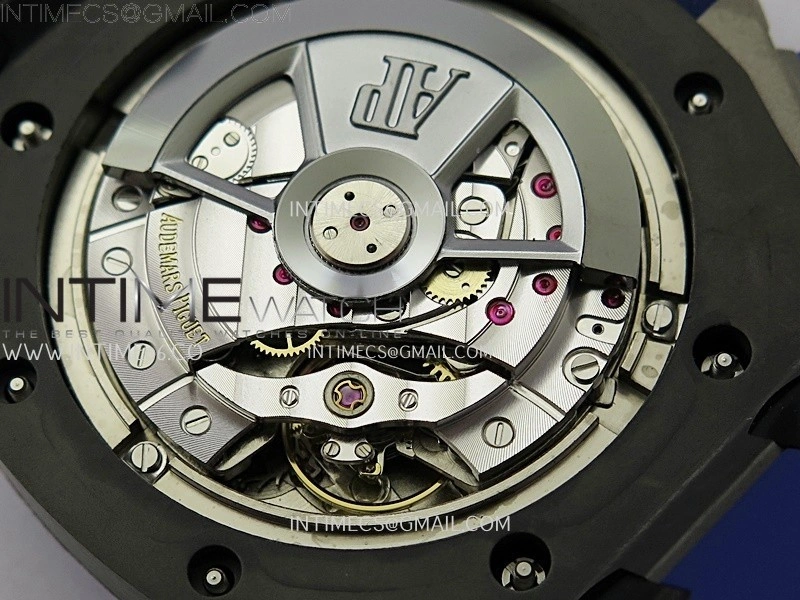 Royal Oak Offshore 44mm Black Ceramic TKF 1:1 Best Edition Blue Dial on Blue Rubber Strap A3126