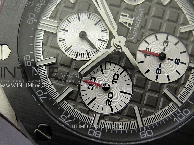 Royal Oak Offshore 44mm SS TKF Best Edition Gray Dial Ceramic Bezel on Gray Rubber Strap A3126