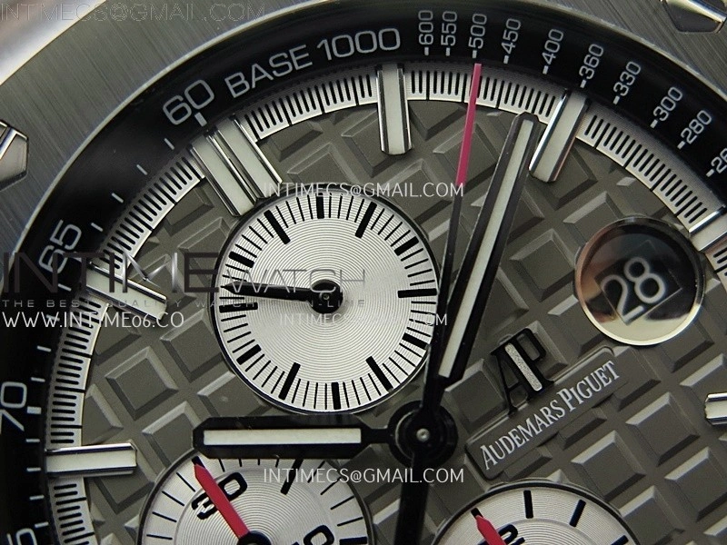 Royal Oak Offshore 44mm SS TKF Best Edition Gray Dial Ceramic Bezel on Gray Rubber Strap A3126