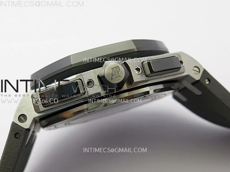 Royal Oak Offshore 44mm SS TKF Best Edition Gray Dial Ceramic Bezel on Gray Rubber Strap A3126