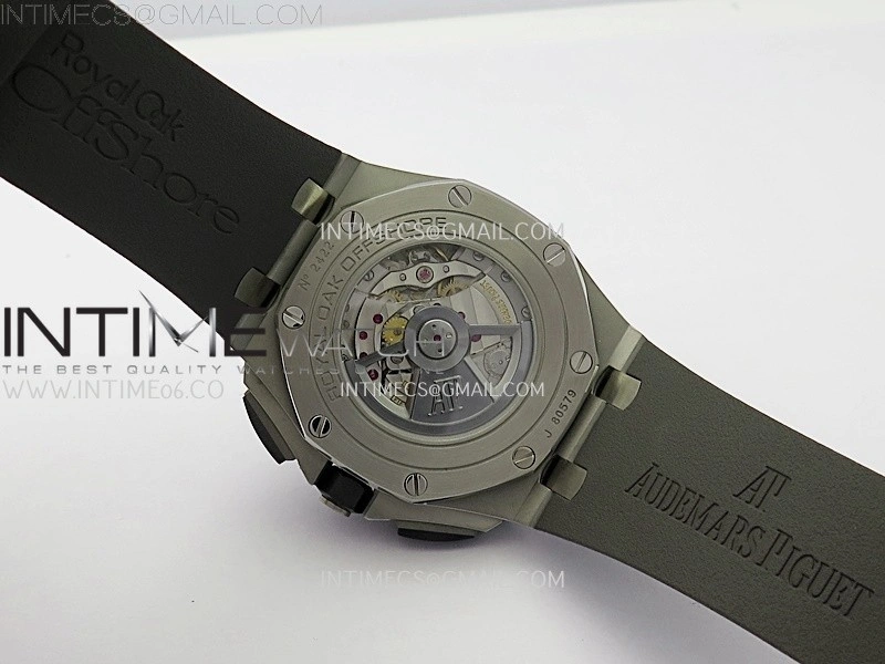 Royal Oak Offshore 44mm SS TKF Best Edition Gray Dial Ceramic Bezel on Gray Rubber Strap A3126