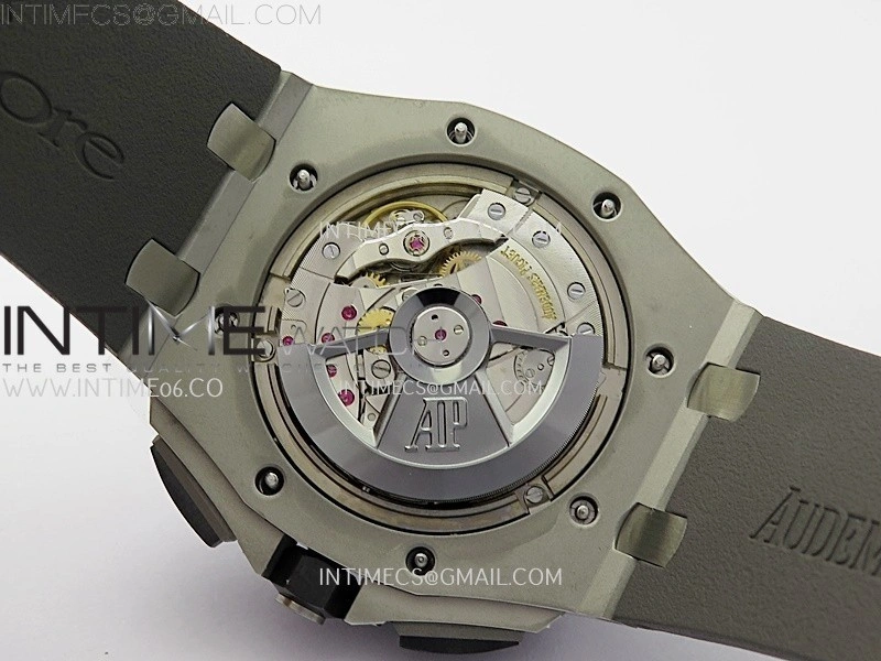 Royal Oak Offshore 44mm SS TKF Best Edition Gray Dial Ceramic Bezel on Gray Rubber Strap A3126