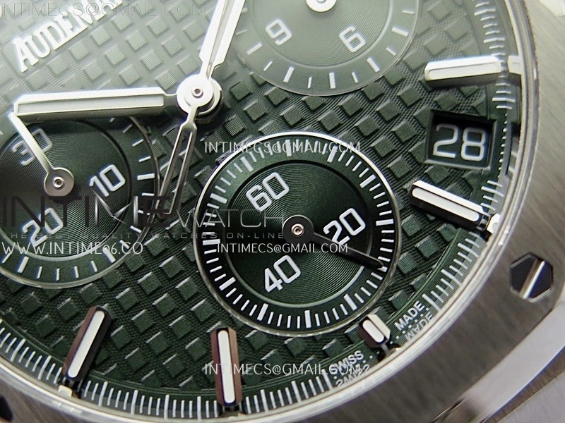 Royal Oak Chrono 26240 SS APSF 1:1 Best Edition Green Dial on SS Bracelet SA4401 Super Clone