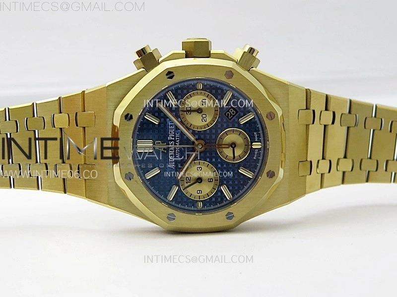 Royal Oak Chrono 26331ST YG IPF 1:1 Best Edition Blue Dial Gold subdial on SS Bracelet A7750
