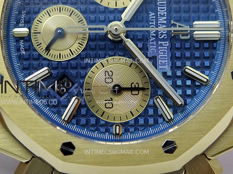 Royal Oak Chrono 26331ST YG IPF 1:1 Best Edition Blue Dial Gold subdial on SS Bracelet A7750