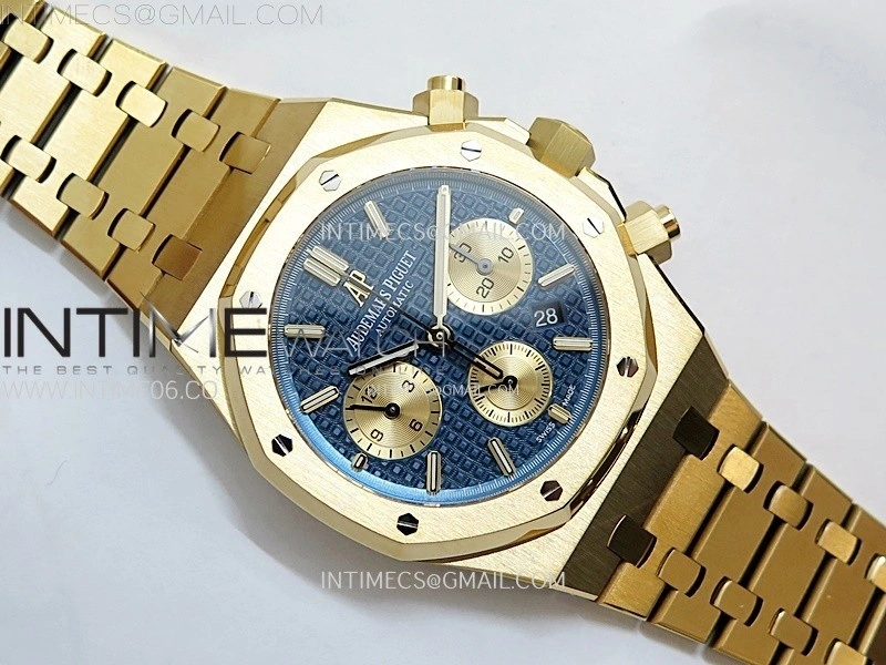 Royal Oak Chrono 26331ST YG IPF 1:1 Best Edition Blue Dial Gold subdial on SS Bracelet A7750