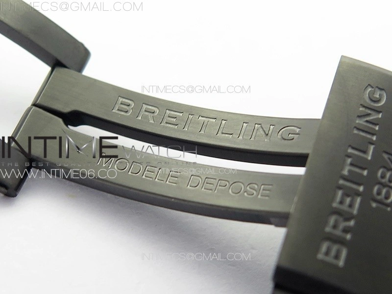 Chronomat 44mm Blacksteel V9F 1:1 Special Edition Black Dial on Black Rubber Strap