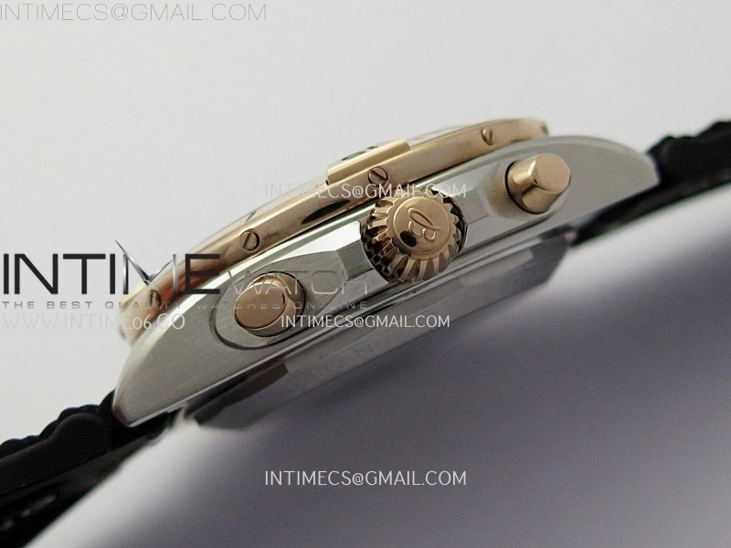 Chronomat B01 42mm SS RG TF 1:1 Best Edition Brown Dial on Black Rubber Strap A7750