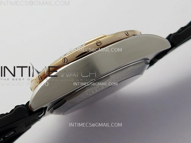 Chronomat B01 42mm SS RG TF 1:1 Best Edition Brown Dial on Black Rubber Strap A7750