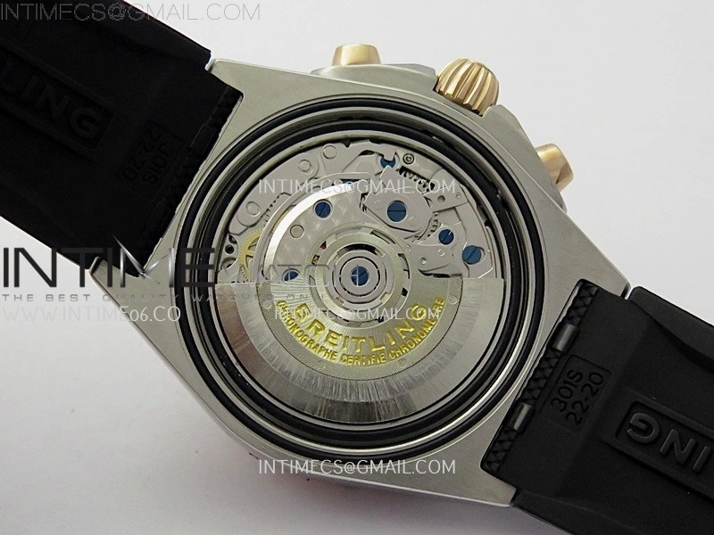 Chronomat B01 42mm SS RG TF 1:1 Best Edition Brown Dial on Black Rubber Strap A7750