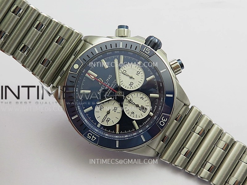 Chronomat B01 44mm SS TF 1:1 Best Edition Blue Dial On SS Bracelet A7750 To Cal.01