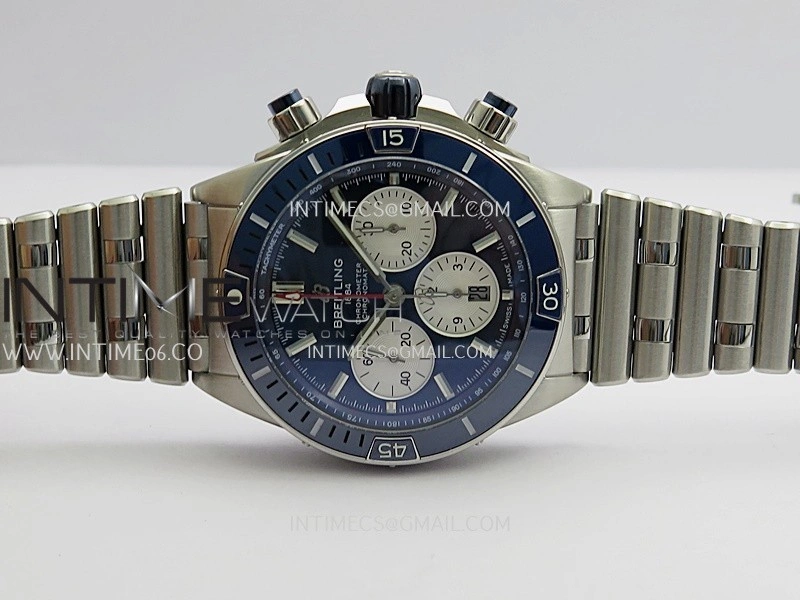 Chronomat B01 44mm SS TF 1:1 Best Edition Blue Dial On SS Bracelet A7750 To Cal.01