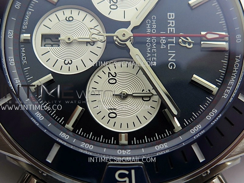 Chronomat B01 44mm SS TF 1:1 Best Edition Blue Dial On SS Bracelet A7750 To Cal.01