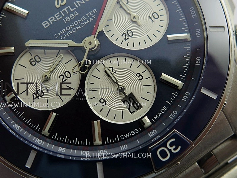 Chronomat B01 44mm SS TF 1:1 Best Edition Blue Dial On SS Bracelet A7750 To Cal.01