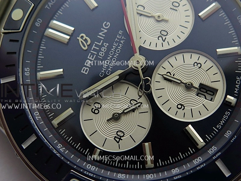 Chronomat B01 44mm SS TF 1:1 Best Edition Blue Dial On SS Bracelet A7750 To Cal.01