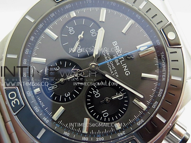 Chronomat B01 44mm SS TF 1:1 Best Edition Gray Dial On SS Bracelet A7750 To Cal.01