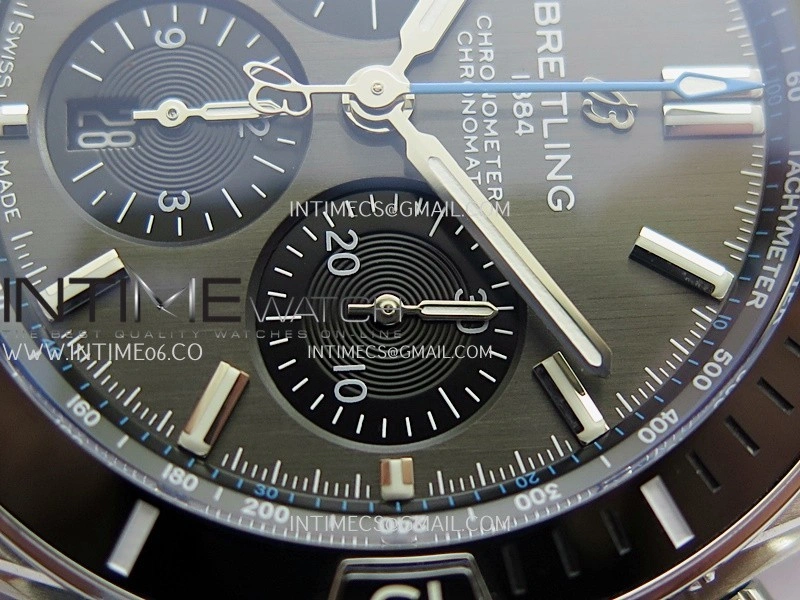 Chronomat B01 44mm SS TF 1:1 Best Edition Gray Dial On SS Bracelet A7750 To Cal.01