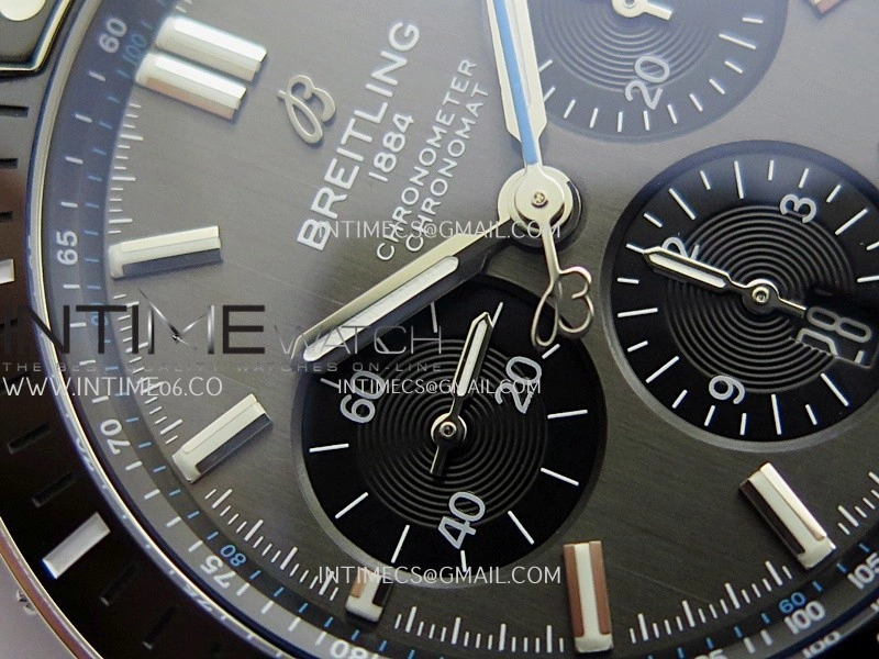Chronomat B01 44mm SS TF 1:1 Best Edition Gray Dial On SS Bracelet A7750 To Cal.01