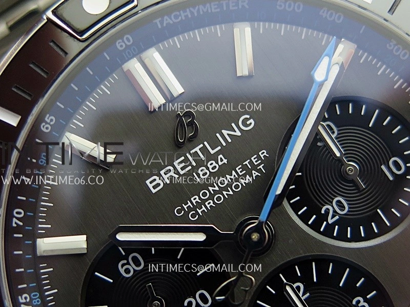 Chronomat B01 44mm SS TF 1:1 Best Edition Gray Dial On SS Bracelet A7750 To Cal.01
