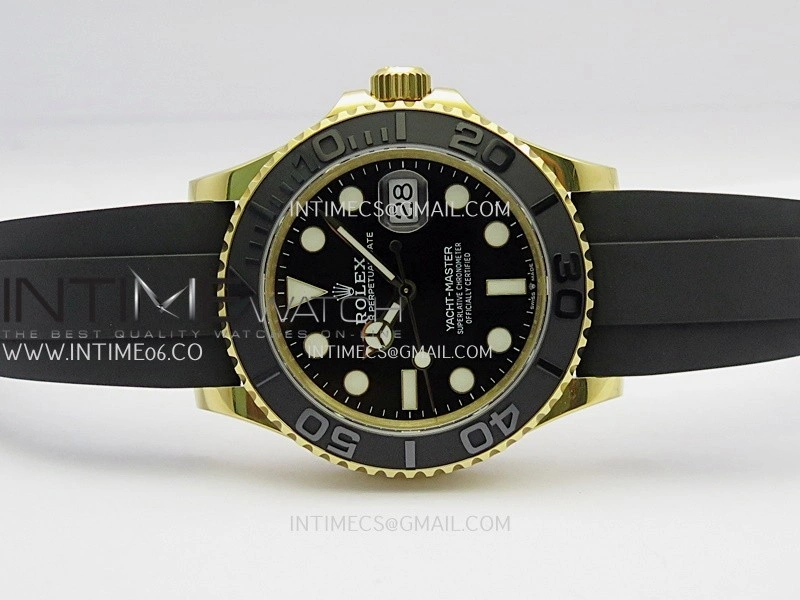 Yacht-Master 226658 42mm Gain Weight YG QF 1:1 Black Dial On Oysterflex Strap SH3235