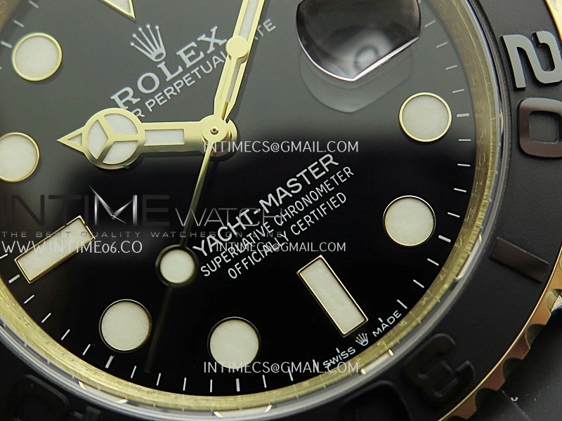 Yacht-Master 226658 42mm Gain Weight YG QF 1:1 Black Dial On Oysterflex Strap SH3235