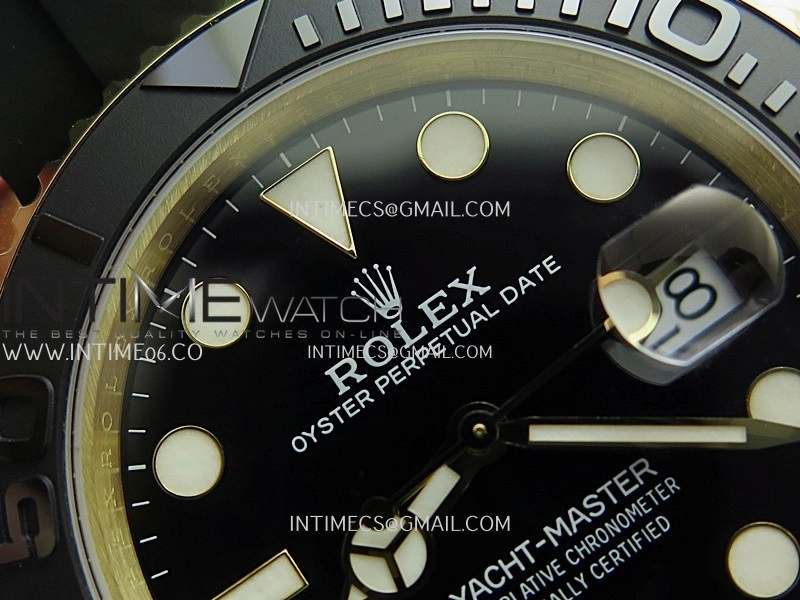 Yacht-Master 226658 42mm Gain Weight YG QF 1:1 Black Dial On Oysterflex Strap SH3235