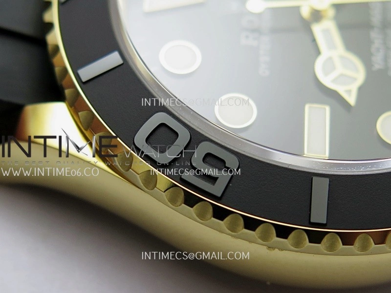 Yacht-Master 226658 42mm Gain Weight YG QF 1:1 Black Dial On Oysterflex Strap SH3235