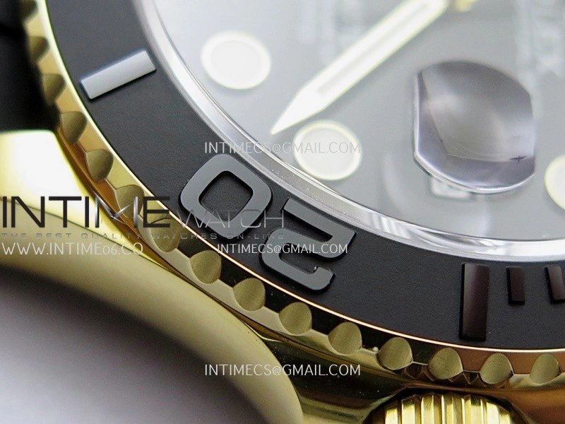 Yacht-Master 226658 42mm Gain Weight YG QF 1:1 Black Dial On Oysterflex Strap SH3235