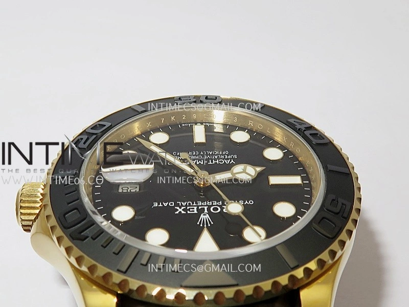Yacht-Master 226658 42mm Gain Weight YG QF 1:1 Black Dial On Oysterflex Strap SH3235