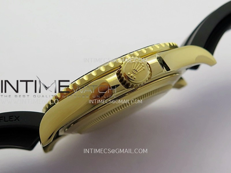 Yacht-Master 226658 42mm Gain Weight YG QF 1:1 Black Dial On Oysterflex Strap SH3235