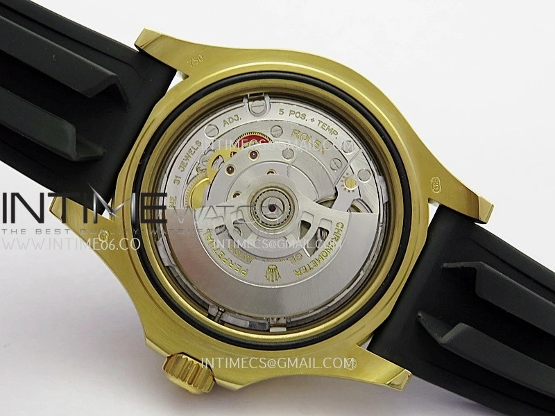Yacht-Master 226658 42mm Gain Weight YG QF 1:1 Black Dial On Oysterflex Strap SH3235