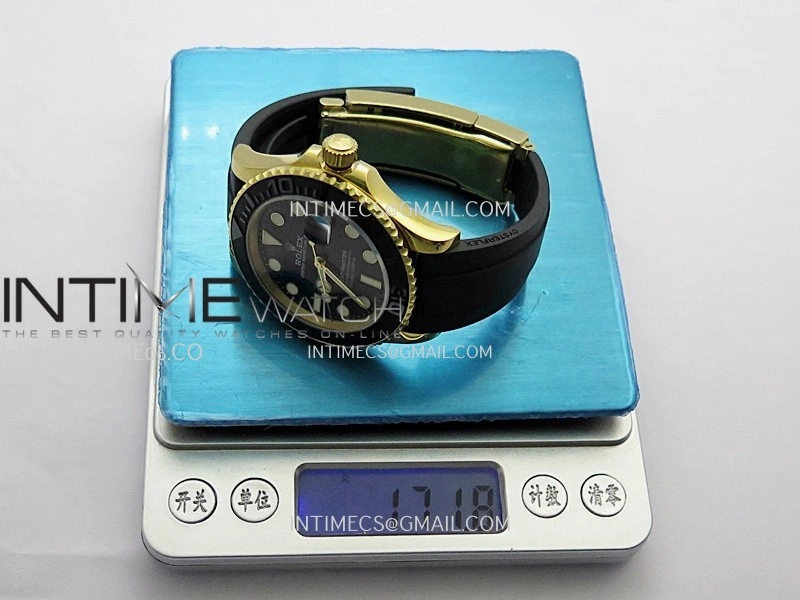 Yacht-Master 226658 42mm Gain Weight YG QF 1:1 Black Dial On Oysterflex Strap SH3235