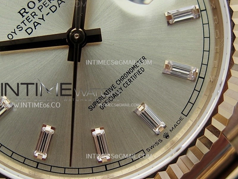 Day Date 128235 Gain Weight RG QF 1:1 Best Edition Champagne Dial Diamond Markers on RG President Bracelet